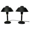 Black and classic Swedish pair of metal table lamps 1950s Black and classic Swedish pair of metal table lamps 1950s
