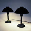 Black and classic Swedish pair of metal table lamps 1950s Black and classic Swedish pair of metal table lamps 1950s