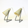 Swedish cream white metal table lamp pair by Svend Aage Holm-Sørensen 1950s