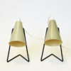 Swedish cream white metal table lamp pair by Svend Aage Holm-Sørensen 1950s
