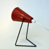 Swedish red metal table lamp by Svend Aage Holm-Sørensen 1950s