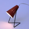 Swedish red metal table lamp by Svend Aage Holm-Sørensen 1950s