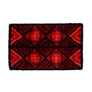 Scandinavian 20th century modern rya rug. Svängsta Slottsmatta, Sweden. 149 x 94 cm (59 x 37 in).