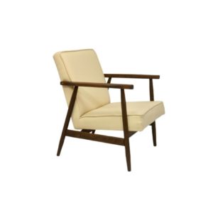 Armchair henryk lis 300-190 years 1970 beige fabric effect crepe.