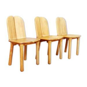 Set de 3 chaises Rainer Daumiller en hêtre massif