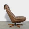 Vintage leather swivelchair by Madsen & Schubel for Bovenkamp, 1970s Denmark