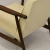 Armchair henryk lis 300-190 years 1970 beige fabric effect crepe.