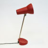 Red metal table and desk lamp by Asea, Sweden 1950s