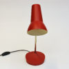 Red metal table and desk lamp by Asea, Sweden 1950s