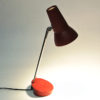 Red metal table and desk lamp by Asea, Sweden 1950s