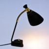 Black metal and brass tablelamp Solberg Industrier - Norway 1950s
