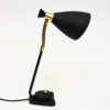 Black metal and brass tablelamp Solberg Industrier - Norway 1950s