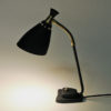 Black metal and brass tablelamp Solberg Industrier - Norway 1950s
