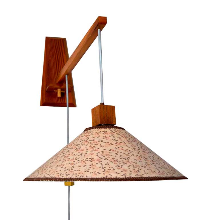 Mid-Century adjustable teak articulating wall lamp by ÚLUV, 1960s