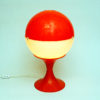 Scandinavian white and orange Space Age Globe Tablelamp 1970s