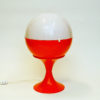 Scandinavian white and orange Space Age Globe Tablelamp 1970s