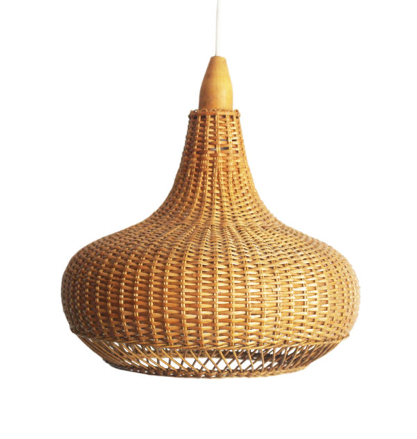 1960's Mid Century Rattan Ceiling Lamp
