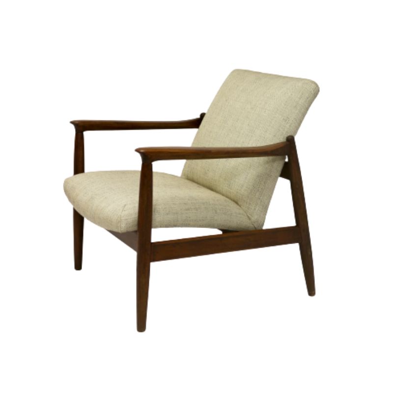 GFM-142 armchair by Edmund Homa 1960s beige fabric.