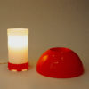 Danish white and orange Space Age tablelamp and pendant by Bent Karlby 1970s
