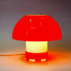 Danish white and orange Space Age tablelamp and pendant by Bent Karlby 1970s
