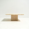 Sand coloured travertin marble coffee table, 1970s.