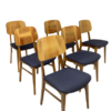 Set of six chairs design year 60 ,70 traditional wood slatted.