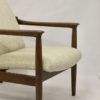 GFM-142 armchair by Edmund Homa 1960s beige fabric.