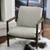 GFM-142 armchair by Edmund Homa 1960s beige fabric.