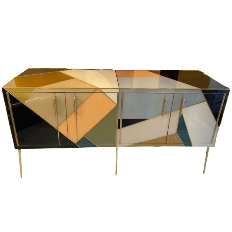 Colored glass sideboard – Northern Italy – Circa 1970