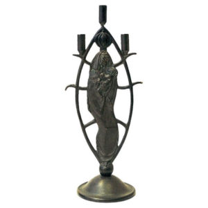 Bronze candleholder by Oscar Antonsson for Ystad metall, Sweden 1930s