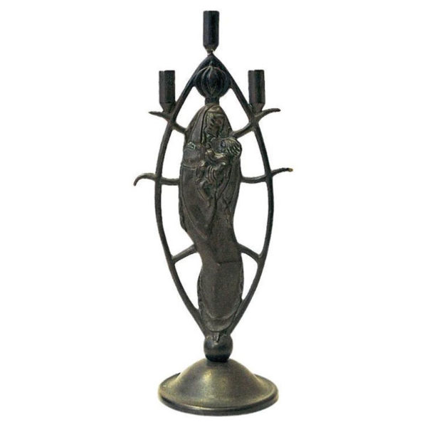 Bronze candleholder by Oscar Antonsson for Ystad metall, Sweden 1930s