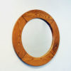 Round Wall pine mirror 60 cmD by Glasmäster Markaryd 1950s Sweden