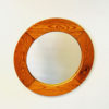 Round Wall pine mirror 60 cmD by Glasmäster Markaryd 1950s Sweden
