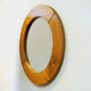 Round Wall pine mirror 60 cmD by Glasmäster Markaryd 1950s Sweden