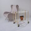 Textable by Platex drinks trolley, foldable, acrylic & gilt metal, 1980`s ca, French