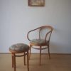 Vintage wooden armchair and stool by Thonet for Zpm Radomsko, 1950