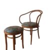 Vintage wooden armchair and stool by Thonet for Zpm Radomsko, 1950