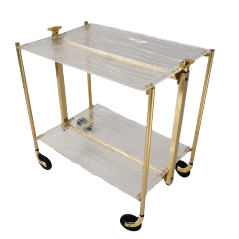 Textable by Platex drinks trolley, foldable, acrylic & gilt metal, 1980`s ca, French