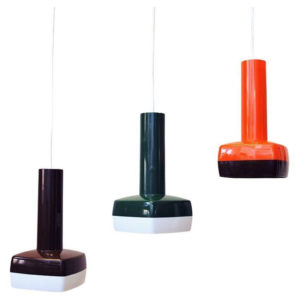 Set of three Danish Cubist Pendants by Bent Karlby for A. Schrøder Kemi 1970s