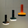 Set of three Danish Cubist Pendants by Bent Karlby for A. Schrøder Kemi 1970s