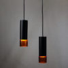 Swedish metal and glass ceiling or window pendant pair 1960s