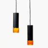 Swedish metal and glass ceiling or window pendant pair 1960s