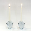 Swedish Diamond shaped pair of art glass candle holders by Asta Strömberg 1960s