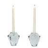 Swedish Diamond shaped pair of art glass candle holders by Asta Strömberg 1960s