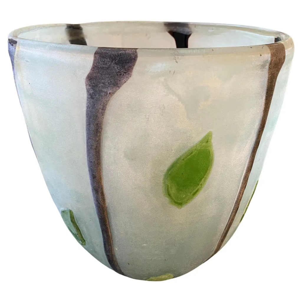1970s, Rare Scavo Murano Glass Vase by Cenedese