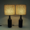 Brown Ceramic handmade table lamp pair by Nila Keramik, Sweden 1970s