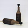 Brown Ceramic handmade table lamp pair by Nila Keramik, Sweden 1970s