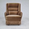 1960s, Danish high back armchair, original upholstery, green velour