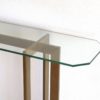 Modernist Brass and Glass Console Table & Mirror. 1970s Modernist Brass and Glass Console Table & Mirror. 1970s