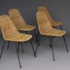 Mid-Century Wicker Dining Chairs by Gian Franco Legler, 1950s, Set of 4